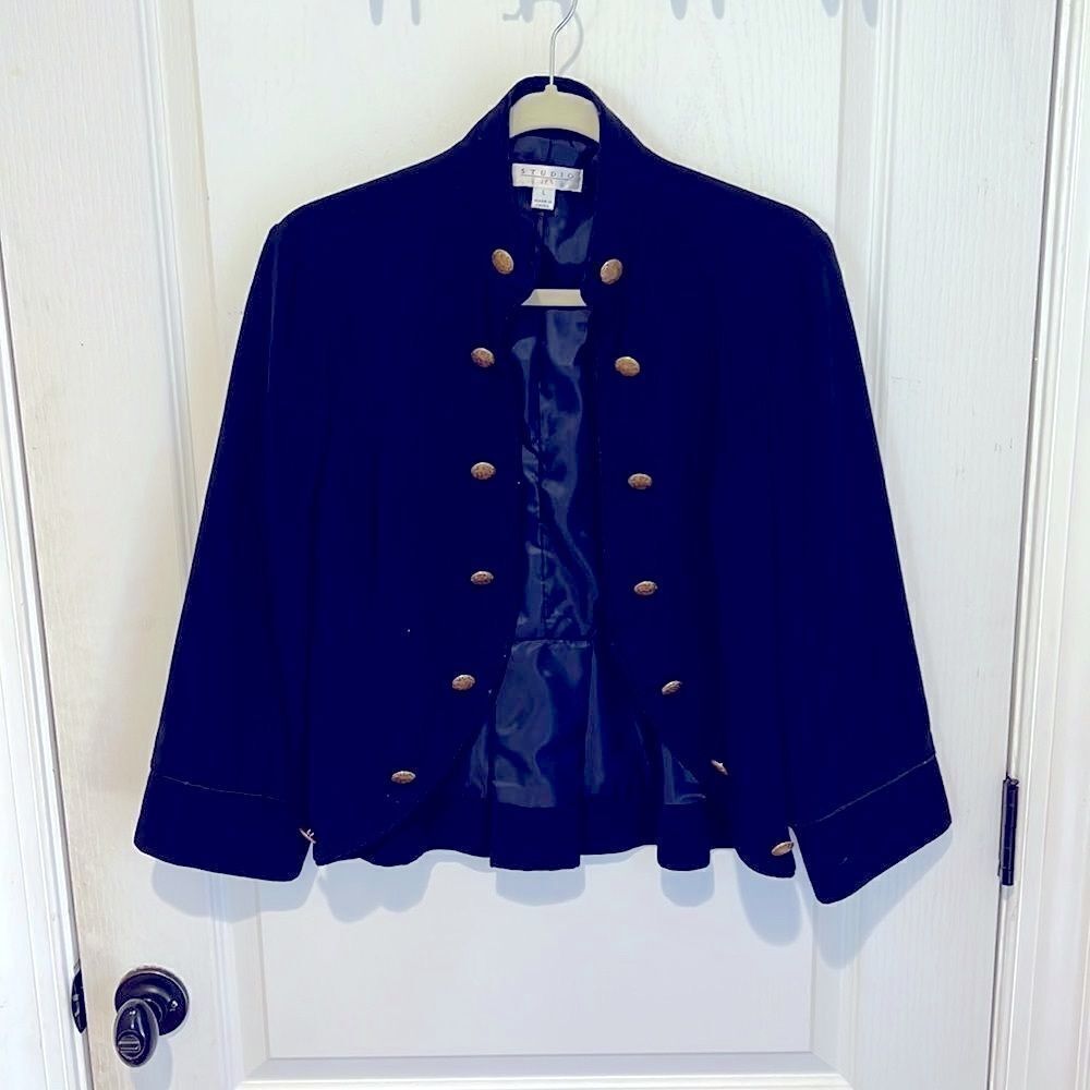 Studio JPR Navy Jacket with Button Detail